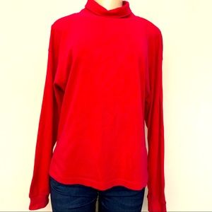 Honors red turtleneck long sleeves Sz L🌺🌺🌺